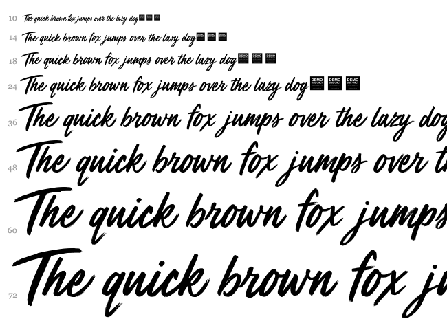Mega Fresh font waterfall